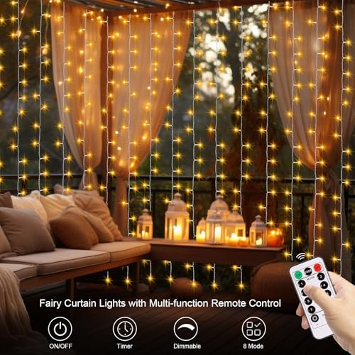 Smart Curtain Lights 400 LED Plug in with App & Remote V800