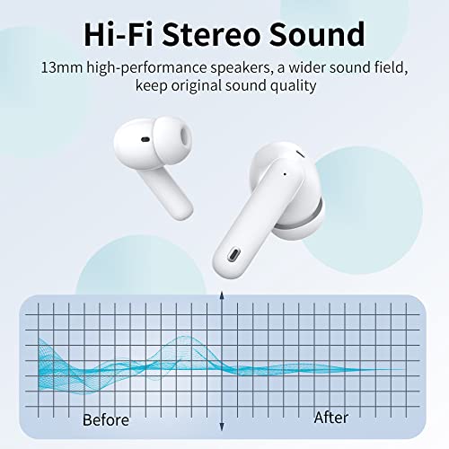 Wireless Earbuds with Charging Case Bluetooth 5.3 ANC, Rose Gold U308