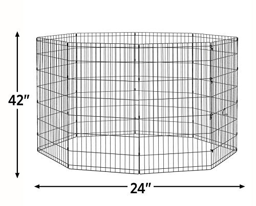 New World Folding Metal Dog Exercise Pen, 24-Inch Tall, Black E-Coated Q53206