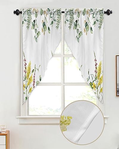 Spring Floral Swag Valances for Windows 2 Panel Set 36x45 K63842