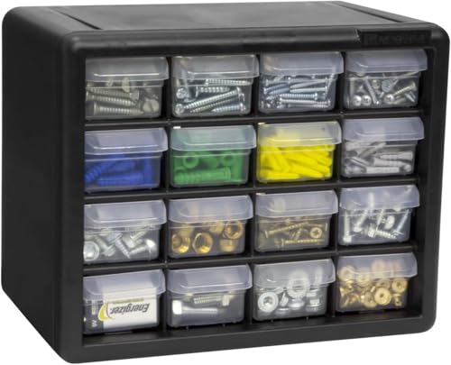 Akro-Mils 24-Drawer Plastic Storage Cabinet, Black I624065