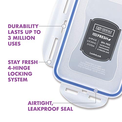 LOCK & LOCK Easy Essentials Food Storage Container Set, 4-Piece, Clear L75557