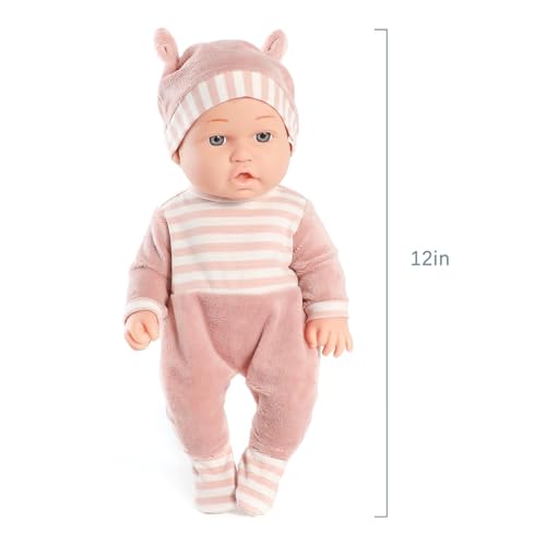 12'' Baby Doll Playset with Carrier Bassinet and Accessories P422415