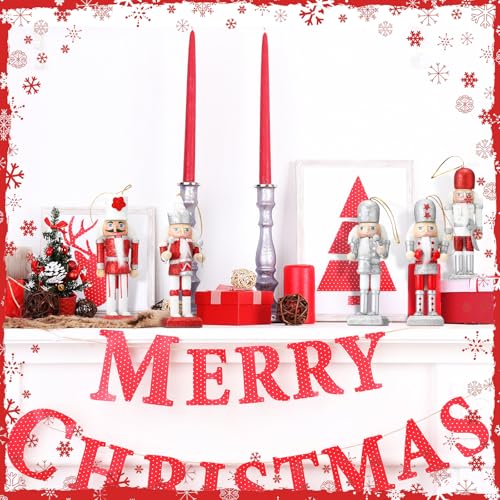Jetec 10 Pcs Christmas Nutcracker Wooden Hanging Ornaments 5 Inch U816355