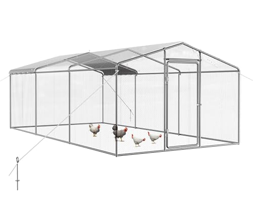Jocisland Large Walk-in Chicken Coop with Dome Roof and Wire Mesh M784