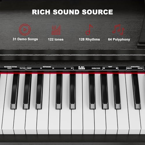UMOMO 88 Weighted Key Digital Piano with Bench, Hammer Action, Black W36770
