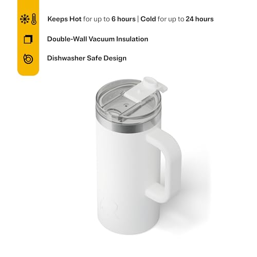 RTIC 20oz Road Trip Travel Mug with Lid and Handle, Insulated Stainless Steel P393441