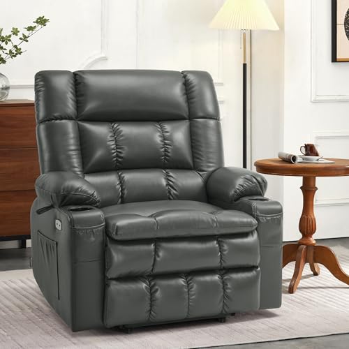 MCombo Dual Motor Power Lift Recliner Chair for Elderly with Heat and Massage, Black E570141
