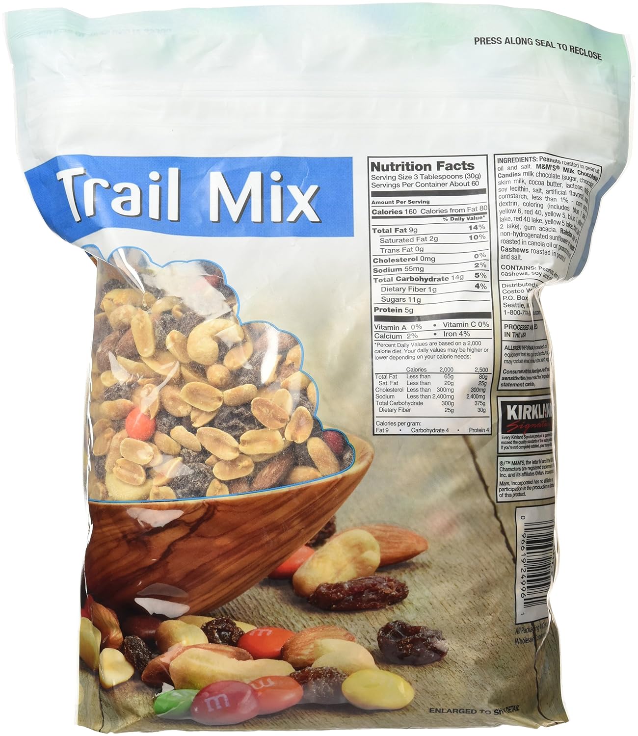 Signature Trail Mix, Peanuts, M and M Candies, Raisins, Almonds and Cashews, 4 Pound I8640