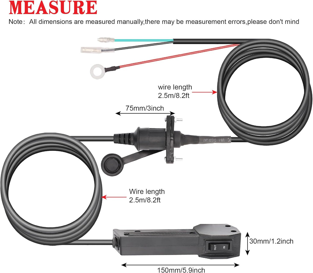 12V Winch Hand Controller Remote Kit for ATV UTV D742799