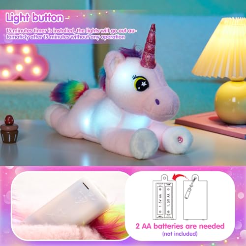 BSTAOFY 20'' Light Up Shark Stuffed Animal Glow Plush Toy I17161