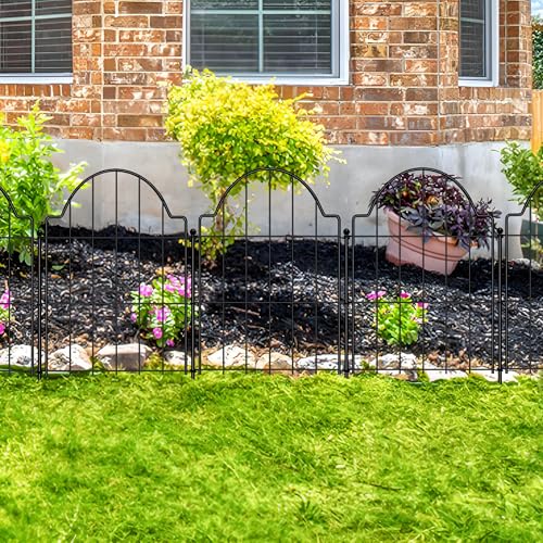 Animal Barrier Fence 17in x 10.6ft, No Dig Rustproof Metal Garden Border, 10 Pack Q1374