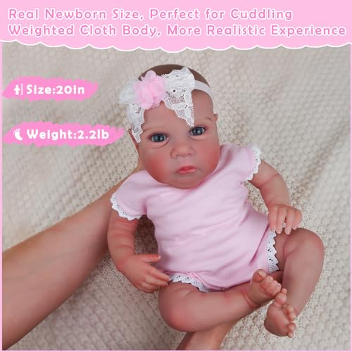 CHAREX 18 Inch Lifelike Reborn Baby Boy Doll with Weighted Soft Body M541