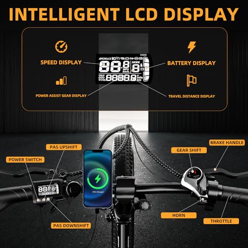 1000W Folding Electric Bike 48V 20AH Removable Battery 20" Fat Tire for Adults S359635