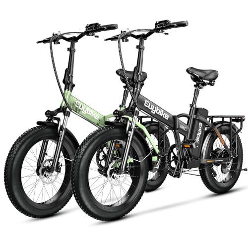 1000W Folding Electric Bike, 48V 20AH Large Removable Battery E Bike, 30+MPH, 80 Miles Max Range, 20" Fat Tire Electric Bike for Adults, Adult Electric Bicycles for Commute Beach Snow