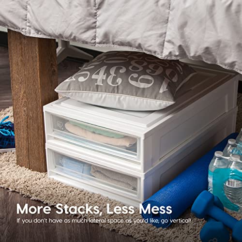 IRIS USA 17 Qt Plastic Drawer Storage Organizer, 4-Pack, White T2447