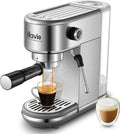 Espresso Coffee Machine for Home 20 Bar, Professional Compact Cappuccino Machine Maker for Latte, with 40oz Detachable Water Tank, 1350W Strong Power, Stainless Steel