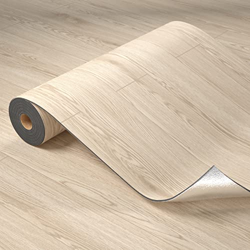Oxdigi Peel and Stick Vinyl Flooring Roll 23"x393" Waterproof Wood Plank U1250