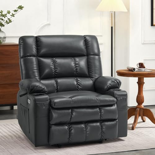 MCombo Dual Motor Power Lift Recliner Chair for Elderly with Heat and Massage, Black E570141