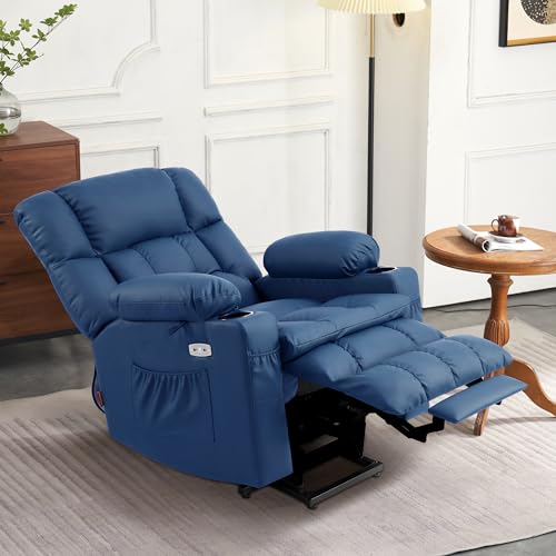 MCombo Dual Motor Power Lift Recliner Chair for Elderly with Heat and Massage, Black E570141