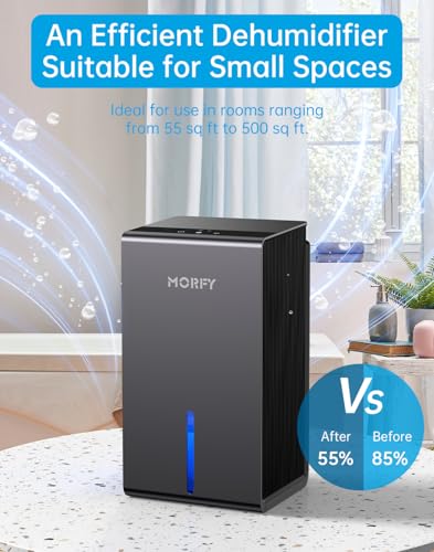 MORFY Dehumidifier, Small Quiet Dehumidifier for Bedroom Bathroom RV F595138
