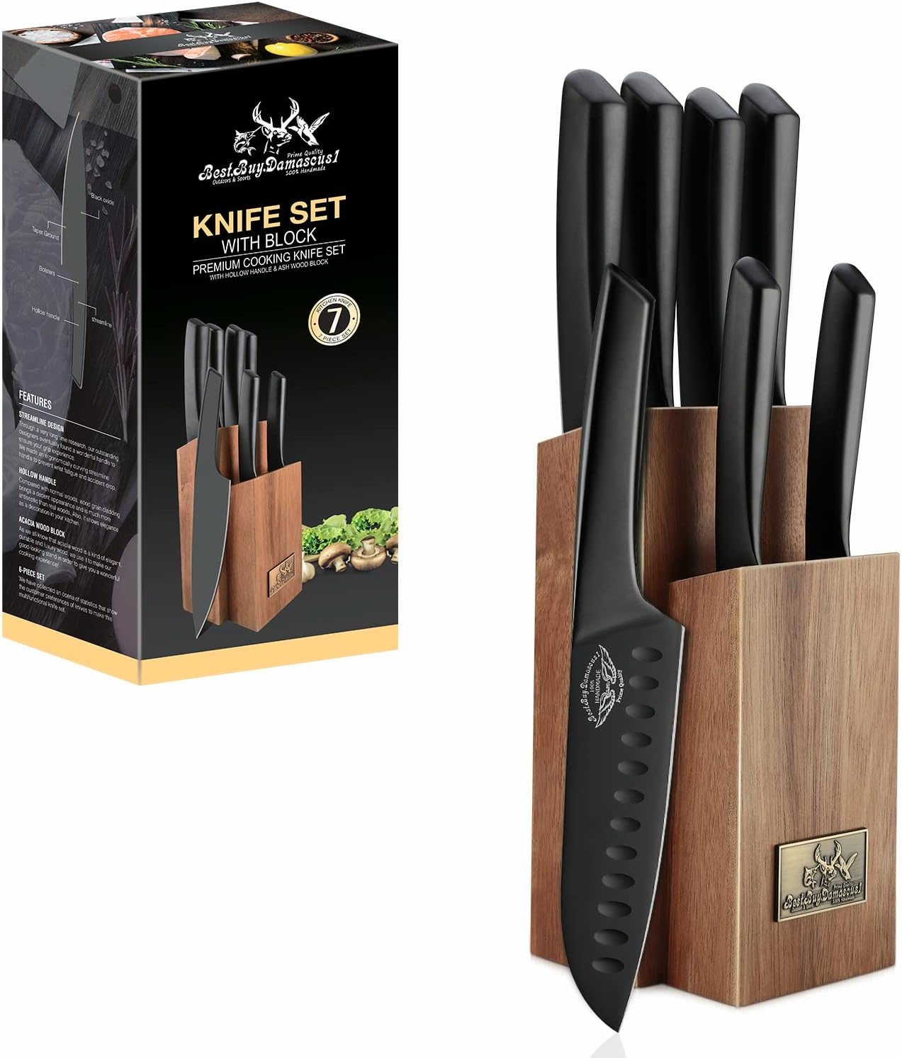 Best.Buy.Damascus1 Chef Knife Set Black Knife Block Set Kitchen Knife Set Perumim Quality Chef Knives