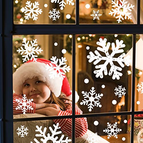 110 PCS Extra Large Snowflake Christmas Window Clings Decals for Glass W71694