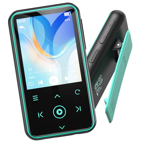 AGPTEK 64GB MP3 Player with Clip, 1.8 inch Bluetooth 5.3 Music Player with FM Radio, Voice Recorder for Sport Running, Supports up to 128GB TF Card, Model: M2, White