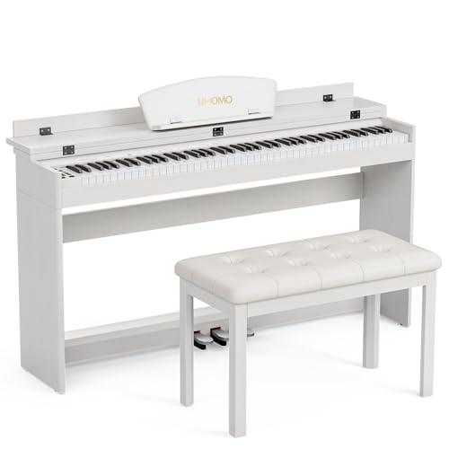 UMOMO 88 Weighted Key Digital Piano with Bench, Hammer Action, Black W36770