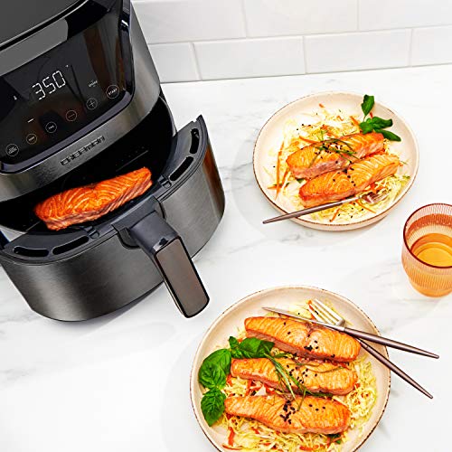 CHEFMAN 6 Quart Dual Basket Air Fryer Oven with Easy View Windows, Black G2845