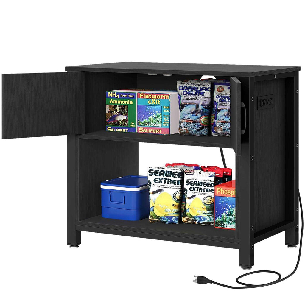 DWVO Heavy Duty Metal Aquarium Stand with Power Outlets Cabinet G19411