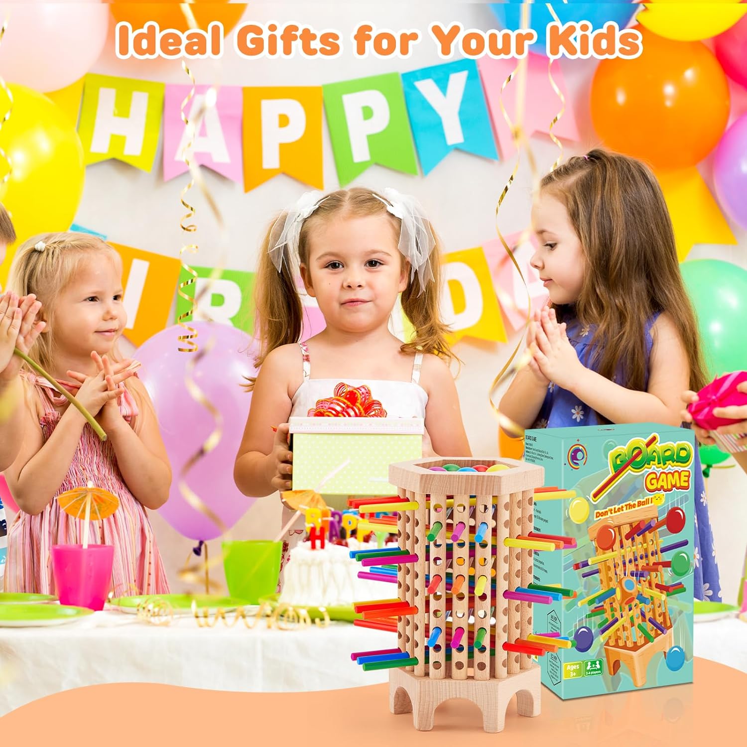 Montessori Board Games for Kids 4-8, 36 Colorful Stick Math Educational Toys Dice Games, Kerplunk Family Game Night M8948