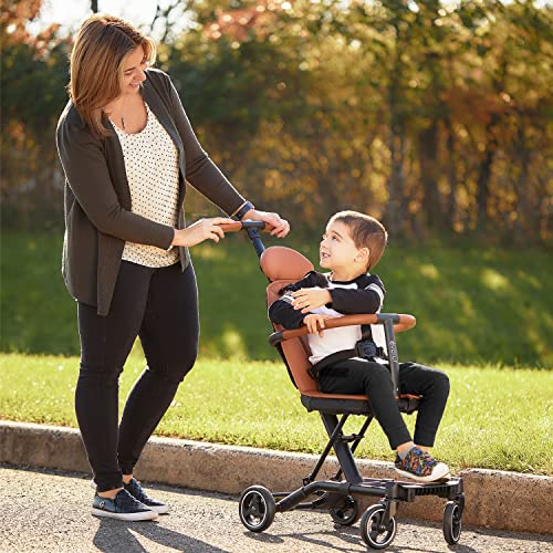 Evolur Cruise Rider Stroller, Lightweight Compact Fold Travel Stroller, Cognac B33336