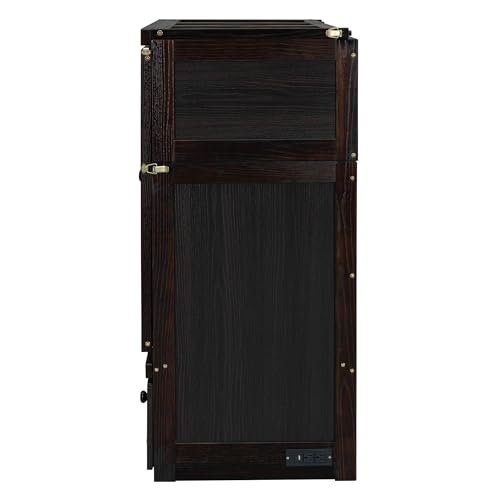 Harper & Bright Designs Full Murphy Bed with USB Charging Station and Storage, Espresso D408638