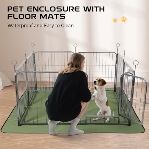 Lekesky 24 Inch 8 Panel Dog Playpen with Bottom Mat, Black E956