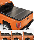 TIPTOP Tri-Fold Hard Tonneau Cover Truck Bed FRP On Top for 2007-2024 Silverado/Sierra 1500 & 2007-2019 2500 3500 HD 6.6ft Bed (78.9") |Not for CarbonPro Bed| TPM3 |