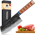 KEENZO Damascus Nakiri knife 7 inch,Professional kitchen knife set, Sharp Damascus chef knife.Hand forged 67-layers high carbon stainless steel cooking knife for meat & vegetable cleaver with gift box