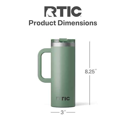 RTIC 20oz Road Trip Travel Mug with Lid and Handle, Insulated Stainless Steel P393441
