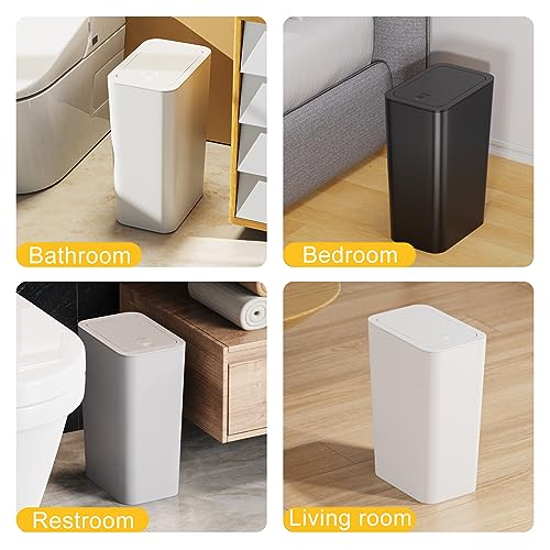 NETDOT Bathroom Trash Can with Lid 3 Pack Set, Grey O156082