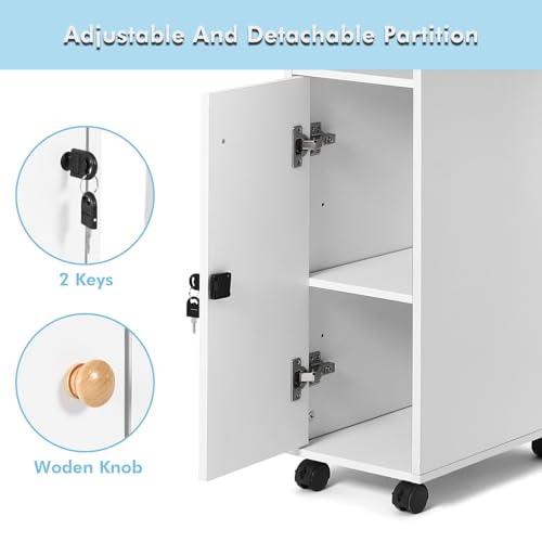 Artist Hand Manicure Table with Lockable Wheels and Storage Drawers, White Z21580