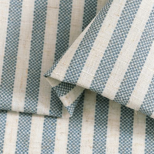 jinchan Floral Kitchen Curtains Set Linen Tier Curtains and Valance for Small Windows 24 Inch Blue on Beige T108057