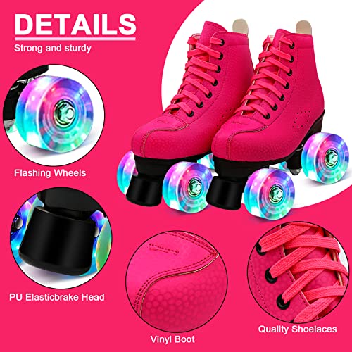 High-top Roller Skates for Women & Girls with Shiny Wheels Y727472