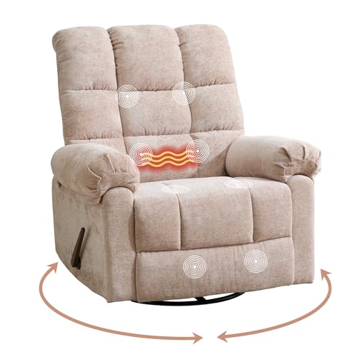 Oversized Power Lift Recliner Chair with Massage and Heat for Elderly, Beige R7985