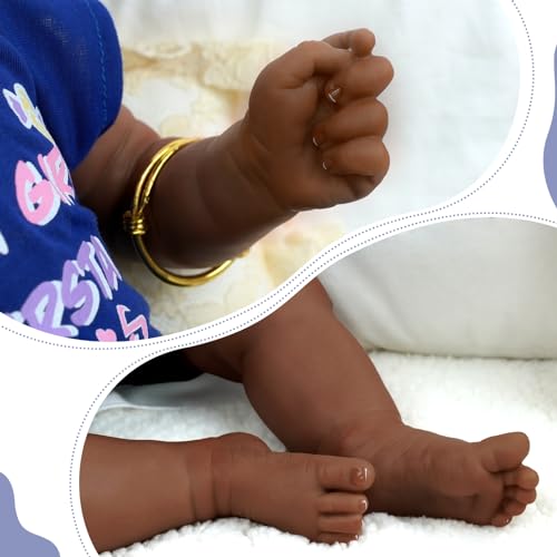 JIZHI Reborn Baby Doll Black 22 Inch African American Newborn Girl with Soft Body I836608