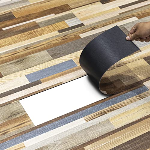 Self Adhesive Vinyl Flooring Planks Wood Effect Waterproof Grey 36pcs U963416
