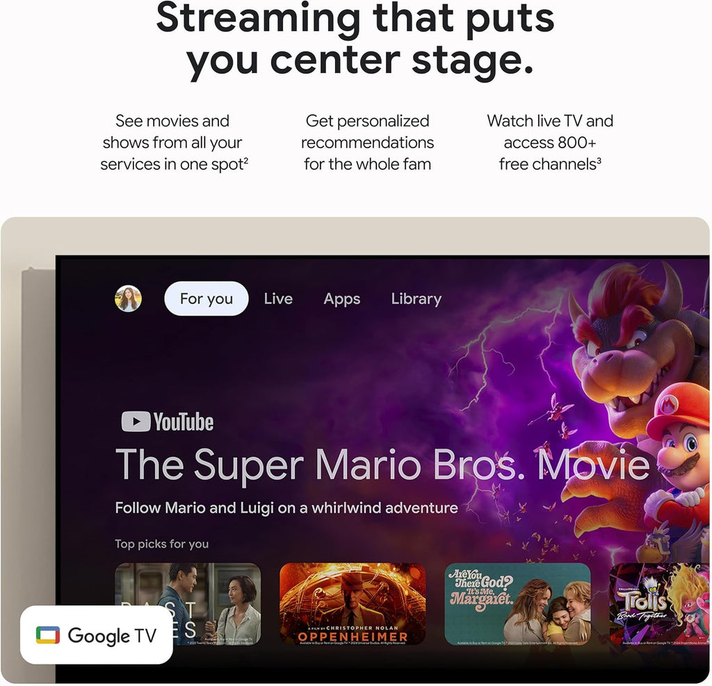 Google TV Streamer 4K with Voice Search Remote, 32 GB Storage, Porcelain V452