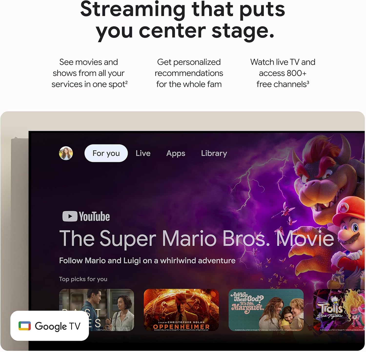 Google TV Streamer 4K with Voice Search Remote, 32 GB Storage, Porcelain V452