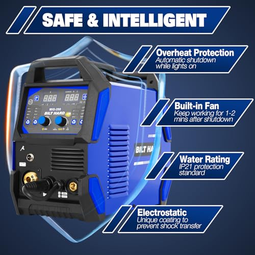BILT HARD 135A 3-in-1 IGBT Inverter Welder, 110V MIG/TIG/Stick with Full Kit H380