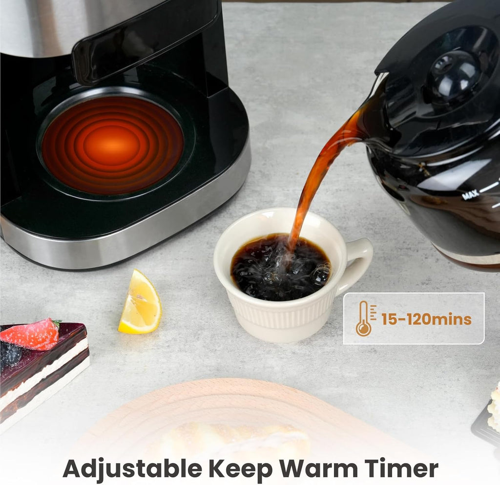 Gevi 10-Cup Drip Coffee Maker with Built-in Grinder and Reusable Filter E4915