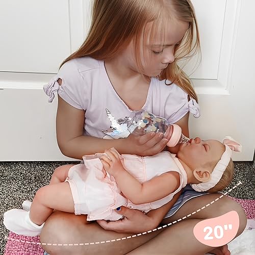 WOOROY Realistic Reborn Baby Doll 20 Inch Sleeping Girl Soft Weighted Body A2723